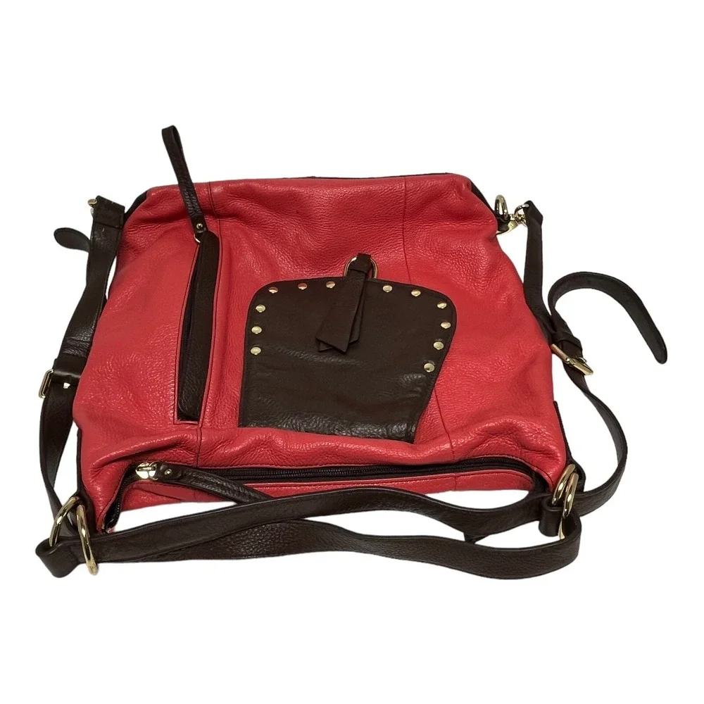SHARIF Leather Decorative Handbag Satchel‎ Purse ANIMAL PRINT LINING